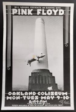 Pink FLoYd Randy Tuten Signed BiLL Graham OakLand CoLiseum 1977 PoSter