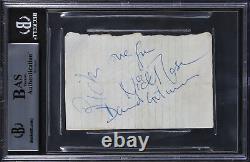 Pink Floyd (5) Gilmour, Waters, Wright, Mason Signed 2.75x4.25 Cut Sig BAS Slab