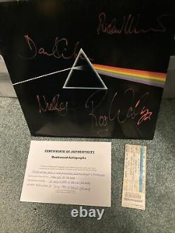 Pink Floyd Album Darkside Of The Moon Signed By All Members Of The Band With COA