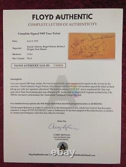 Pink Floyd Authentic Rare Stellar Autographed By All 4 1969 Floyd Authentic COA