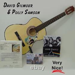 Pink Floyd David Gilmour Polly Samson Autographed Hand Signed Guitar with JSA LOA