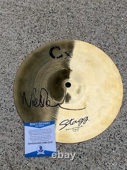 Pink Floyd Drummer Nick Mason Signed' 10 Drum Cymbal Splash Beckett Coa Bas