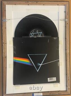 Pink Floyd Record Gold Framed Dark Side Of Moon Fancy Mat Signed