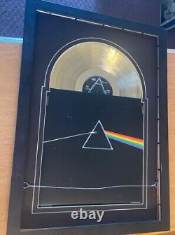 Pink Floyd Record Gold Framed Dark Side Of Moon Fancy Mat Signed