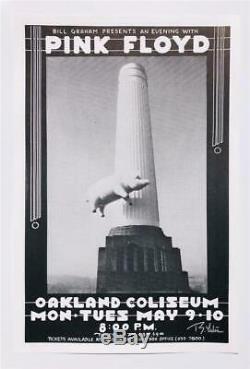 Pink Floyd Rock Concert Poster Signed Randy Tuten Oakland California