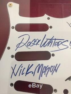 Pink Floyd Roger Waters David Gilmore Mason Wright Signed Pickguard COA Boxed