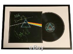 Pink Floyd Signed Framed Dark Side Of The Moon Vinyl Bas Waters Gilmour Mason