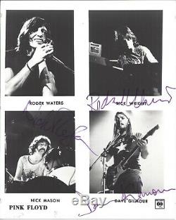 Pink Floyd Signed Photo Autographed David Gilmour, Nick Mason, Rick Wright COA