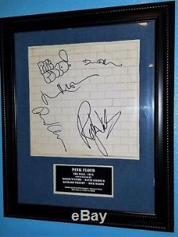 Pink Floyd The Wall Autograph Signed LP Cover Display Waters, Gilmour + 2
