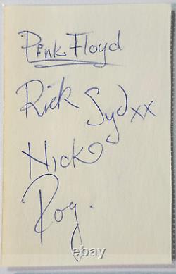 Pink Floyd signed cut ORIG LINEUP. RARE Syd Barret Signed + WATERS MASON WRIGHT