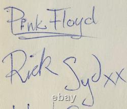 Pink Floyd signed cut ORIG LINEUP. RARE Syd Barret Signed + WATERS MASON WRIGHT