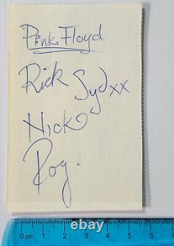 Pink Floyd signed cut ORIG LINEUP. RARE Syd Barret Signed + WATERS MASON WRIGHT