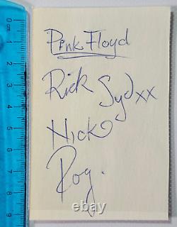 Pink Floyd signed cut ORIG LINEUP. RARE Syd Barret Signed + WATERS MASON WRIGHT