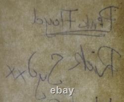 Pink Floyd signed cut ORIG LINEUP. RARE Syd Barret Signed + WATERS MASON WRIGHT