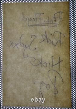 Pink Floyd signed cut ORIG LINEUP. RARE Syd Barret Signed + WATERS MASON WRIGHT