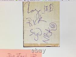 Pink Floyd signed cut ORIG LINEUP. RARE Syd Barret Signed + WATERS MASON WRIGHT