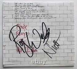 Pink Floyd signed the Wall album Poster Roger Waters Nick Mason autographed