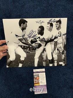 RARE FLOYD LITTLE LARRY CSONKA TOM COUGHLIN SYRACUSE SIGNED 11 By 14 PHOTO JSA