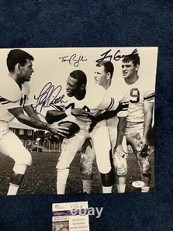 RARE FLOYD LITTLE LARRY CSONKA TOM COUGHLIN SYRACUSE SIGNED 11 By 14 PHOTO JSA