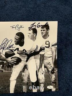 RARE FLOYD LITTLE LARRY CSONKA TOM COUGHLIN SYRACUSE SIGNED 11 By 14 PHOTO JSA