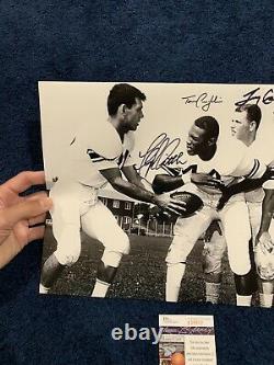 RARE FLOYD LITTLE LARRY CSONKA TOM COUGHLIN SYRACUSE SIGNED 11 By 14 PHOTO JSA