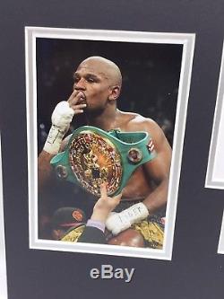 RARE Floyd Mayweather Jr Boxing Signed Photo Display + COA AUTOGRAPH TMT TBE