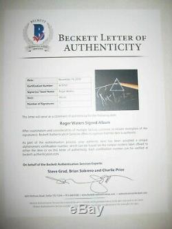 ROGER WATERS Signed Pink Floyd DARK SIDE of the MOON LP Cover + Beckett LOA