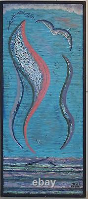 Rare FLOYD BREWER'Ecstacy' MODERNIST ABSTRACT Painting -Listed MINNESOTA Artist
