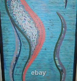 Rare FLOYD BREWER'Ecstacy' MODERNIST ABSTRACT Painting -Listed MINNESOTA Artist