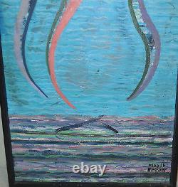 Rare FLOYD BREWER'Ecstacy' MODERNIST ABSTRACT Painting -Listed MINNESOTA Artist