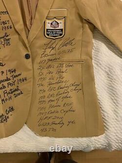 Rare Floyd Little Lenny Moore SIGNED STAT Gold Jacket 29 INSCRIPTIONS JSA