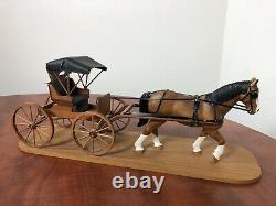Rare Signed Floyd Hornstien's Vintage Folk Art Horse & Wagon (100% Authentic)