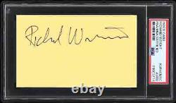 Richard Wright Pink Floyd Authentic Signed 3x5 Index Card PSA/DNA Slabbed