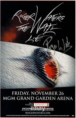 Roger Waters 2010 The Wall tour signed withJSA autographed GIG poster Pink Floyd