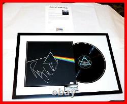 Roger Waters Framed Signed Pink Floyd Dark Side Of The Moon Album Record Psa