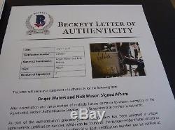 Roger Waters & Nick Mason Pink Floyd Autographed Signed LP Beckett Certified