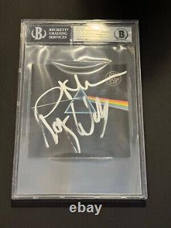 Roger Waters / Nick Mason Signed Dark Side CD Cover Beckett Slab Pink Floyd