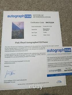 Roger Waters Nick Mason signed poster in person ACOA + Proof! Pink Floyd album