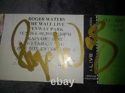 Roger Waters Pink Floyd The Wall Fenway Park Concert Ticket Signed Autographed