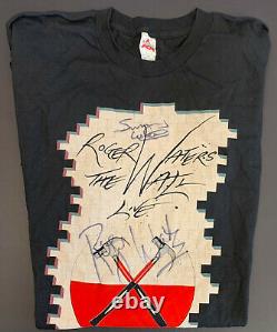 Roger Waters + Snowy White Autographed Pink Floyd The Wall Concert T-Shirt JSA