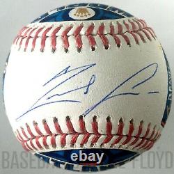 Ronald Acuna Jr. Braves, 1/1 signed autographed art baseball by Mike Floyd