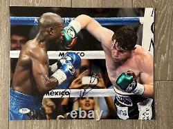 SAUL CANELO ALVAREZ signed autographed 11x14 photo Floyd Mayweather PSA/COA