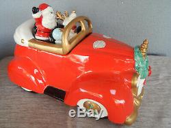 SIGNED! 1986 Fitz and Floyd Rolls Royce Santa Christmas Car Cookie Jar