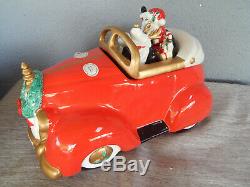 SIGNED! 1986 Fitz and Floyd Rolls Royce Santa Christmas Car Cookie Jar