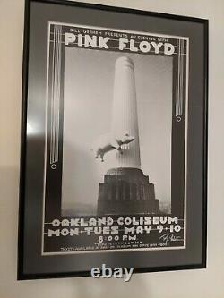SIGNED MINT Original PINK FLOYD Animals Tour Randy Tuten 1977 Oakland FRAMED