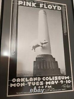 SIGNED MINT Original PINK FLOYD Animals Tour Randy Tuten 1977 Oakland FRAMED