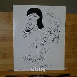 SIGNED ROGER WATERS (GERALD SCARFE SKETCH) PROMO PRESS PHOTO RARE Pink Floyd