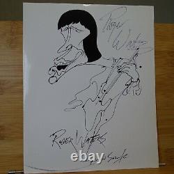 SIGNED ROGER WATERS (GERALD SCARFE SKETCH) PROMO PRESS PHOTO RARE Pink Floyd