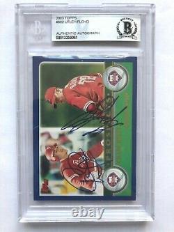Signed CHASE UTLEY & GAVIN FLOYD 2003 Topps Phillies Rookie card #682 Beckett