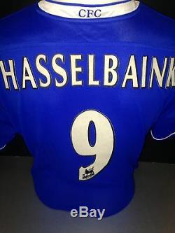 Signed Jimmy Floyd Hasselbaink Retro Chelsea Home Shirt